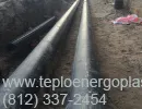 Бесканальная прокладка теплотрассы. Труба ППУ в полиэтиленовой оболочке.