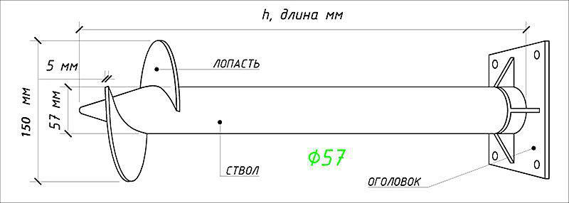 Винтовая свая для забора 57